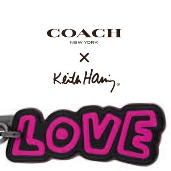 Coach Keith Haring LOVE Keychain Fob Limited Edition - Picture 1 of 7